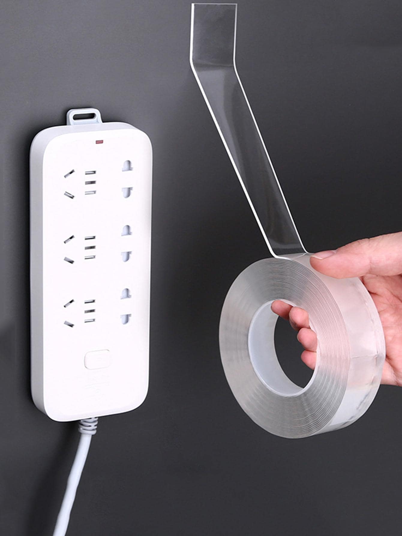 1pc Transparent Nano Bubble Double Sided Adhesive Tape, Strong Sticky Hooks Double Sided Tape,Stickers,Wall Decal, Vinyl Decal For Home Decorations,Spring Decoration Items Refresh Your Home,Rama Decoration Stickers - Clear - View 1