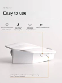 1pc Plastic Night Light, Modern Shell Design Wall Mounted Lamp For Home - White - View 8