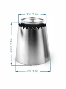 Romeo-punta decorativa de acero inoxidable para galletas, herramienta para hornear, cocina, bricolaje, boca, crema, pastel, 1 pieza - Plateado - Ver 5