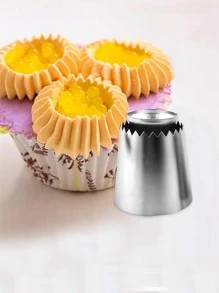 Romeo-punta decorativa de acero inoxidable para galletas, herramienta para hornear, cocina, bricolaje, boca, crema, pastel, 1 pieza - Plateado - Ver 2