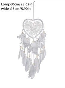 Dream Catcher Finished Pendant Gift For Girlfriends, Girly Handmade Dream Catcher Lantern Pendant Nordic Wedding Dream Catcher Christmas Dream Catcher Pendant - White - View 3