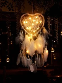 Dream Catcher Finished Pendant Gift For Girlfriends, Girly Handmade Dream Catcher Lantern Pendant Nordic Wedding Dream Catcher Christmas Dream Catcher Pendant - White - View 2