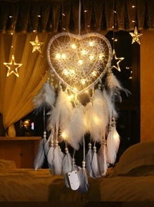 Dream Catcher Finished Pendant Gift For Girlfriends, Girly Handmade Dream Catcher Lantern Pendant Nordic Wedding Dream Catcher Christmas Dream Catcher Pendant - White - View 1