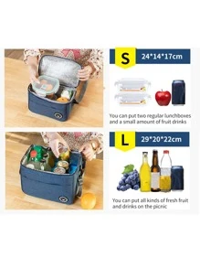 旅行便携露营野餐包冷食冷藏保温包手提包保温包返校午餐盒午餐袋返校用品便当盒午餐袋居家必需品午餐套装冷藏盒午餐盒袋 - 紅色 - 查看 3