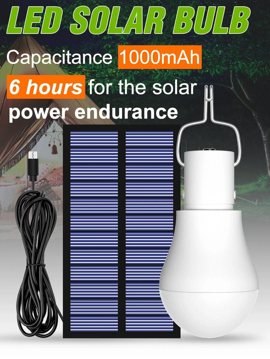 CanLing 1pc PC LED Bulb With USB & Hook, Modernist Portable Solar Bulb For Household, Outdoor Garden Lighting For Pathway, Yard, Patio