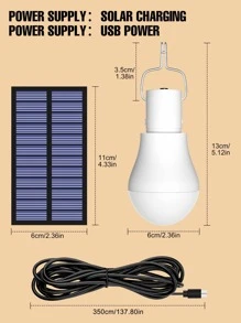 CanLing 1pc PC LED Bulb With USB & Hook, Modernist Portable Solar Bulb For Household, Outdoor Garden Lighting For Pathway, Yard, Patio