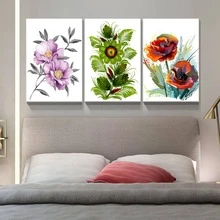 3 Piece Canvas Wall Art - Botanical Prints Wildflower Prints Floral Wall Decor for Living Room Bedroom Decoration, Stretched and Framed Ready to Hang - Artwork-01 - View 1