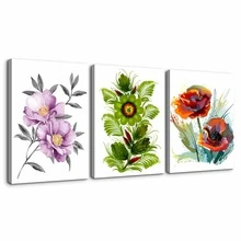 3 Piece Canvas Wall Art - Botanical Prints Wildflower Prints Floral Wall Decor for Living Room Bedroom Decoration, Stretched and Framed Ready to Hang - Artwork-01 - View 5