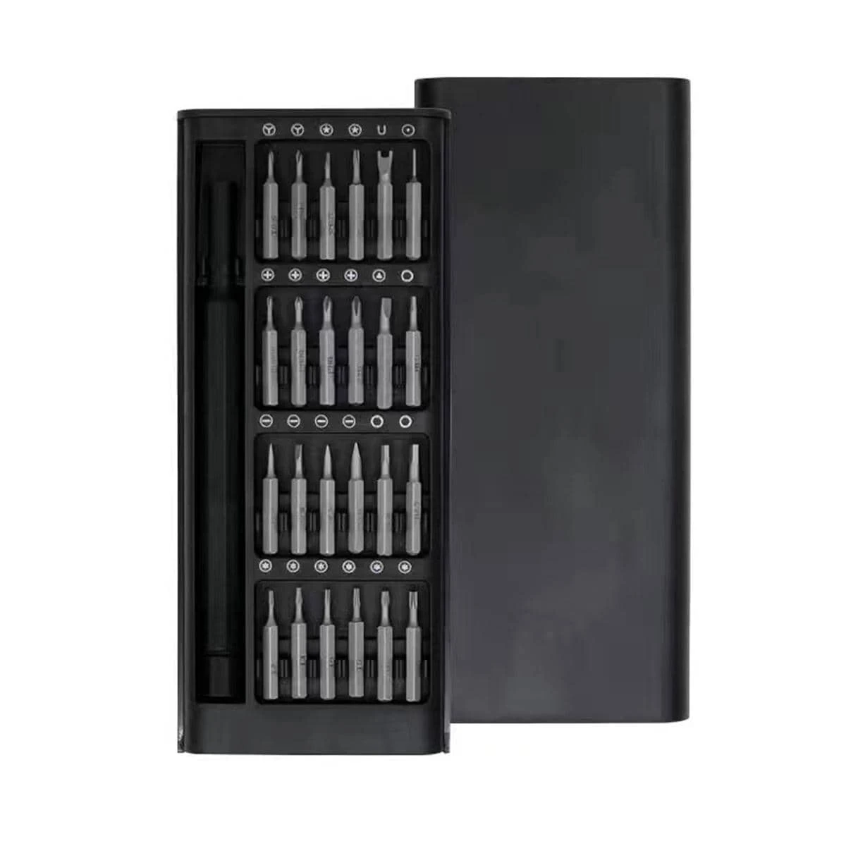 Conjunto De 24 Destornilladores De Precisión - Adecuados Para El Mantenimiento Y Desmontaje De Computadoras Y Teléfonos - Negro - Ver 1
