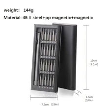 Conjunto De 24 Destornilladores De Precisión - Adecuados Para El Mantenimiento Y Desmontaje De Computadoras Y Teléfonos - Negro - Ver 8