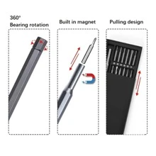 Conjunto De 24 Destornilladores De Precisión - Adecuados Para El Mantenimiento Y Desmontaje De Computadoras Y Teléfonos - Negro - Ver 7