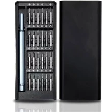 Conjunto De 24 Destornilladores De Precisión - Adecuados Para El Mantenimiento Y Desmontaje De Computadoras Y Teléfonos - Negro - Ver 6