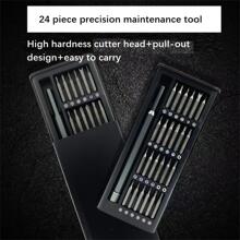 Conjunto De 24 Destornilladores De Precisión - Adecuados Para El Mantenimiento Y Desmontaje De Computadoras Y Teléfonos - Negro - Ver 3