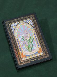 1pc Flower Pattern Notebook , Simple Multi-purpose Journal Notebook For Hand Account - Multicolor - View 1