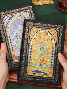 1pc Flower Pattern Notebook , Simple Multi-purpose Journal Notebook For Hand Account - Multicolor - View 4