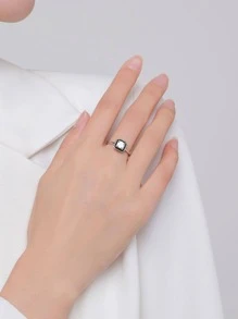 MODIAN 925 Sterling Silver Elegant Black Enamel Zirconia Finger Ring Eternal Love Ring For Women Engagement Wedding Fine Jewelry