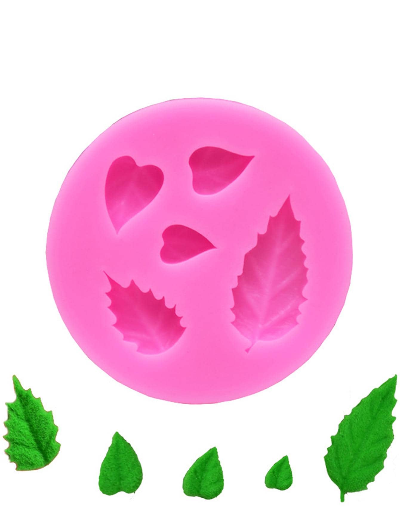 1入組樹葉設計糖果模具 - 粉色 - 查看 1