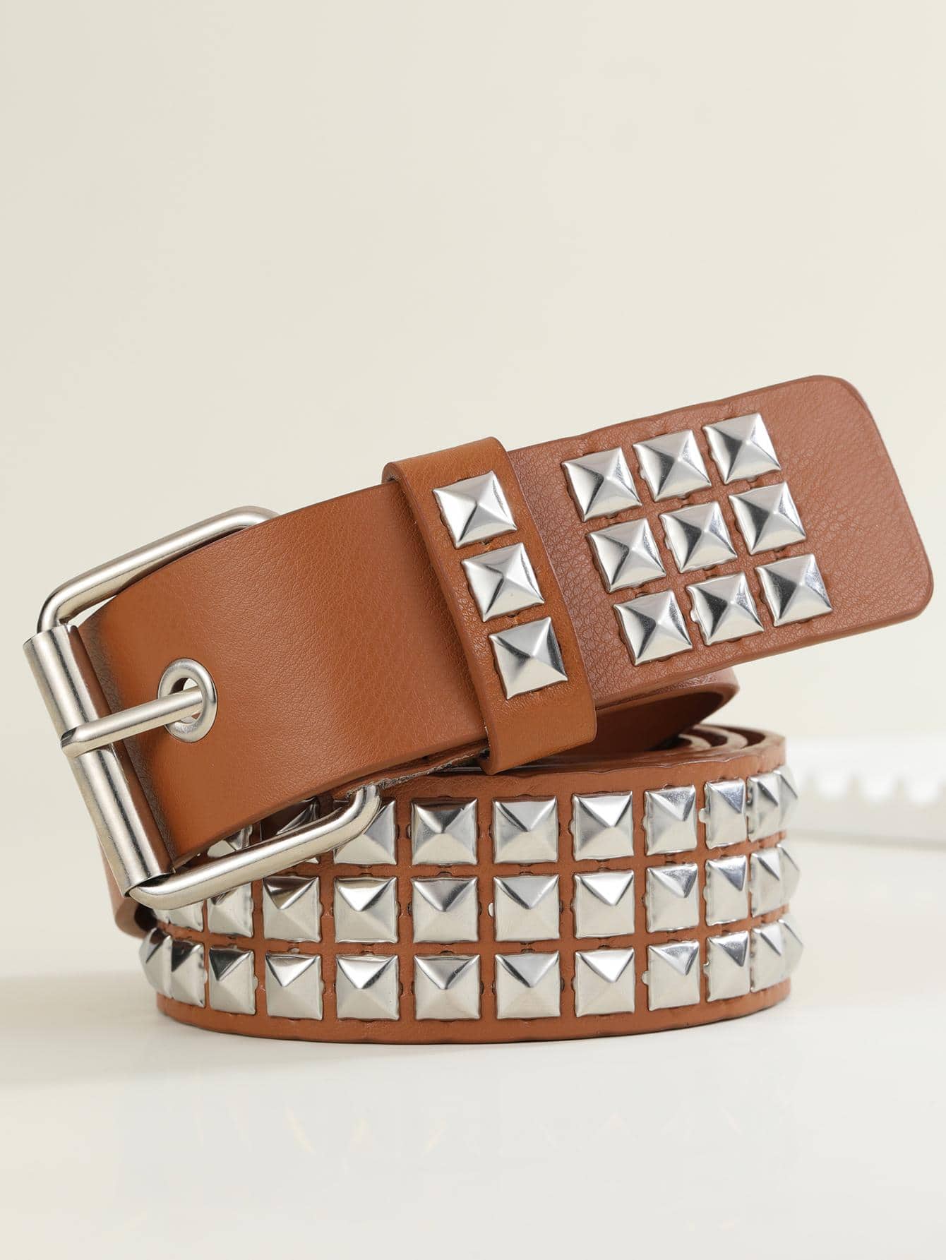 Thắt lưng nam trang trí khóa vuông - Lạc đà - Xem 1