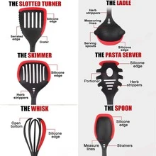 6 piezas Set utensilios de cocina de silicona - Rojo - Ver 5