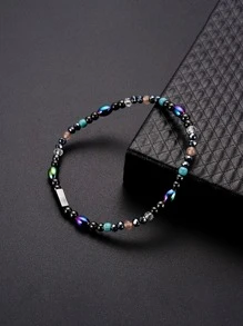 Vòng chân đính cườm đá 1 cái - Nhiều màu - Xem 2