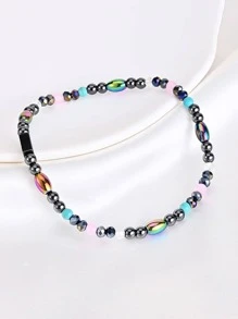 Vòng chân đính cườm đá 1 cái - Nhiều màu - Xem 4