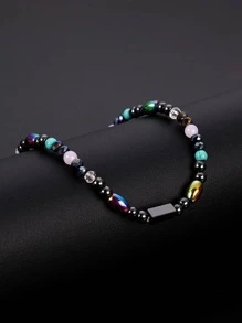 Vòng chân đính cườm đá 1 cái - Nhiều màu - Xem 5