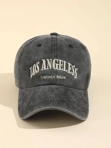 Men Letter Embroidered Baseball Cap - Grey - View 2