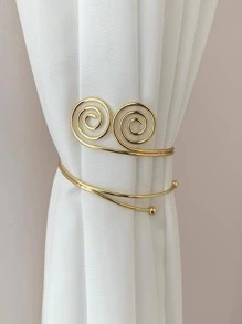 1pc Spiral Design Curtain Holdback - Gold - View 1