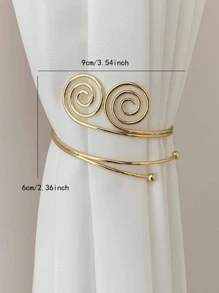 1pc Spiral Design Curtain Holdback - Gold - View 2