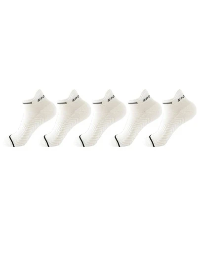 5pairs Letter Graphic Running Athletic Socks