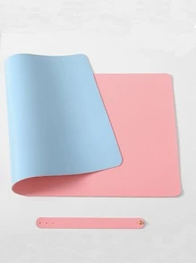 1入組雙色桌子現代多功能桌墊適用於學生 - 粉色 - 查看 1