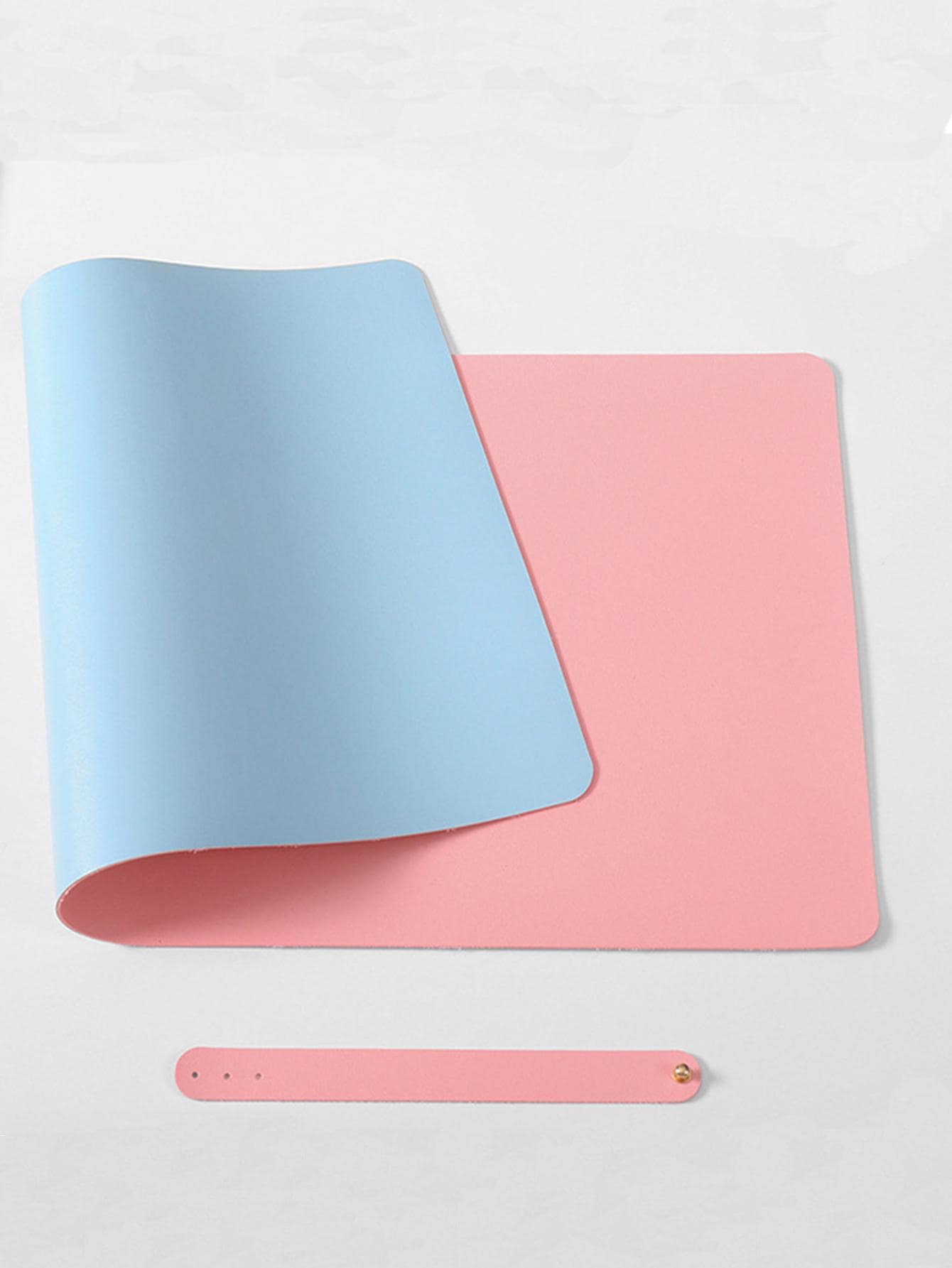 1入組雙色桌子現代多功能桌墊適用於學生 - 粉色 - 查看 1