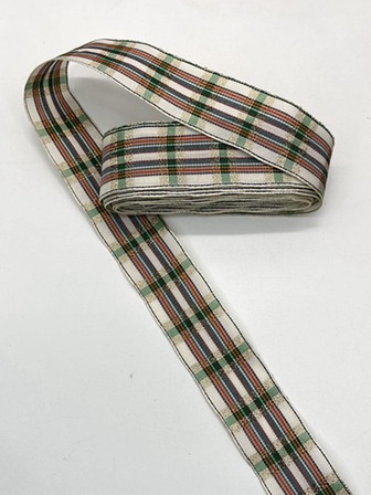 1卷格紋圖案禮品包裝絲帶