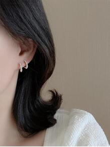 Bông tai lủng lẳng - Bạc - Xem 1