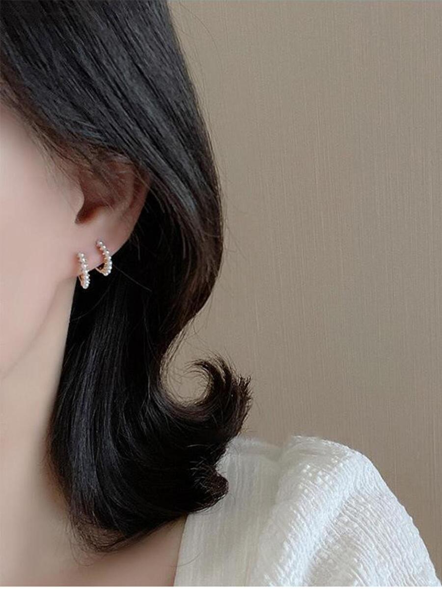 Bông tai lủng lẳng - Bạc - Xem 1