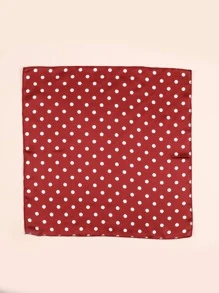 波點圖案方巾 - 酒紅色 - 查看 2