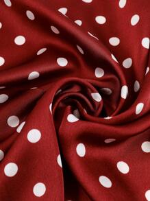 波點圖案方巾 - 酒紅色 - 查看 3