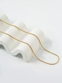 件雕刻蛇長鏈項鍊適合女士和女孩，多種佩戴方式，適合日常佩戴和節日 - 金黃色 - 查看 3