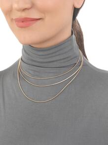 件雕刻蛇長鏈項鍊適合女士和女孩，多種佩戴方式，適合日常佩戴和節日 - 金黃色 - 查看 2