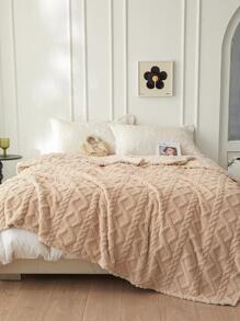 Bộ 1 Mền chần bông hình học, Chăn ngủ vải kaki dệt giữ nhiệt, Home - Màu Khaki - Xem 6