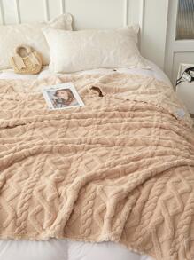 Bộ 1 Mền chần bông hình học, Chăn ngủ vải kaki dệt giữ nhiệt, Home - Màu Khaki - Xem 4