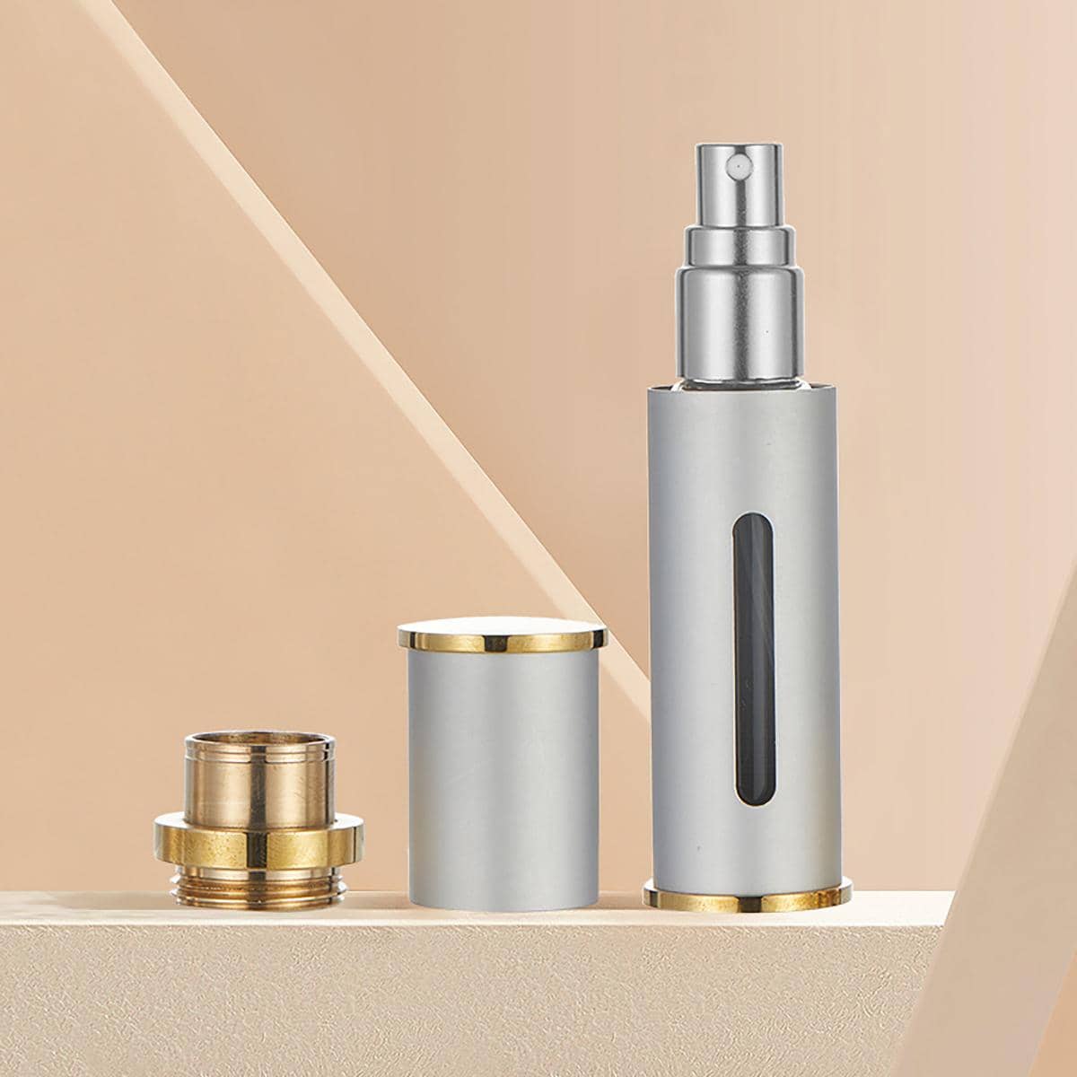 1 pieza Dispensador 10 ml portátil perfume - Plateado - Ver 1