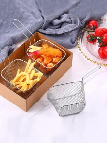 1个迷你不锈钢薯条炸篮食品展示滤网土豆烹饪工具漏勺