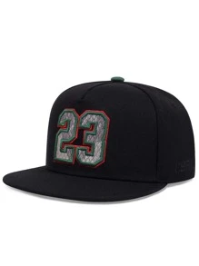 男士數字刺繡嘻哈帽，街頭風格 - 黑色 - 查看 1