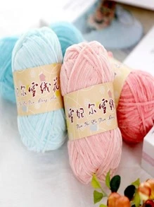 DUWEN 2mm Chenille Yarn Edelweiss No. 2 DIY Hand-Knitted For Baby Doll Sweater