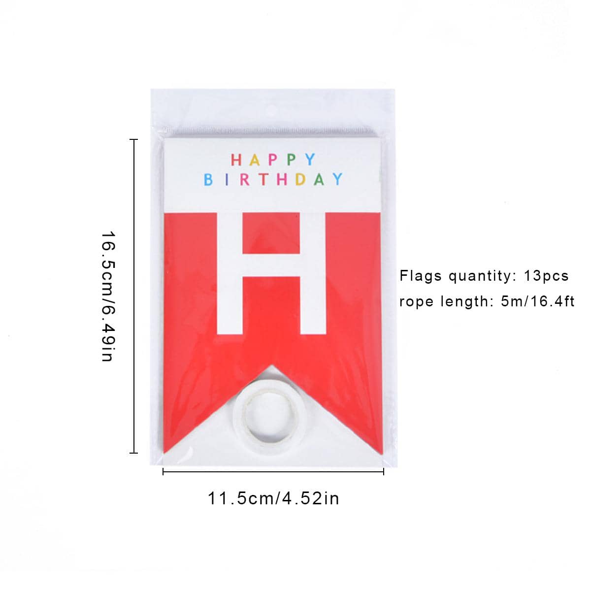 דגל משיכה דקורטיבי ליום הולדת 1 סט - שחור - ראה 2