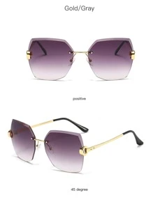 1 副女士有色镜片无框波西米亚风时尚眼镜优雅色调海滩配饰适合夏季海滩度假、户外、旅行