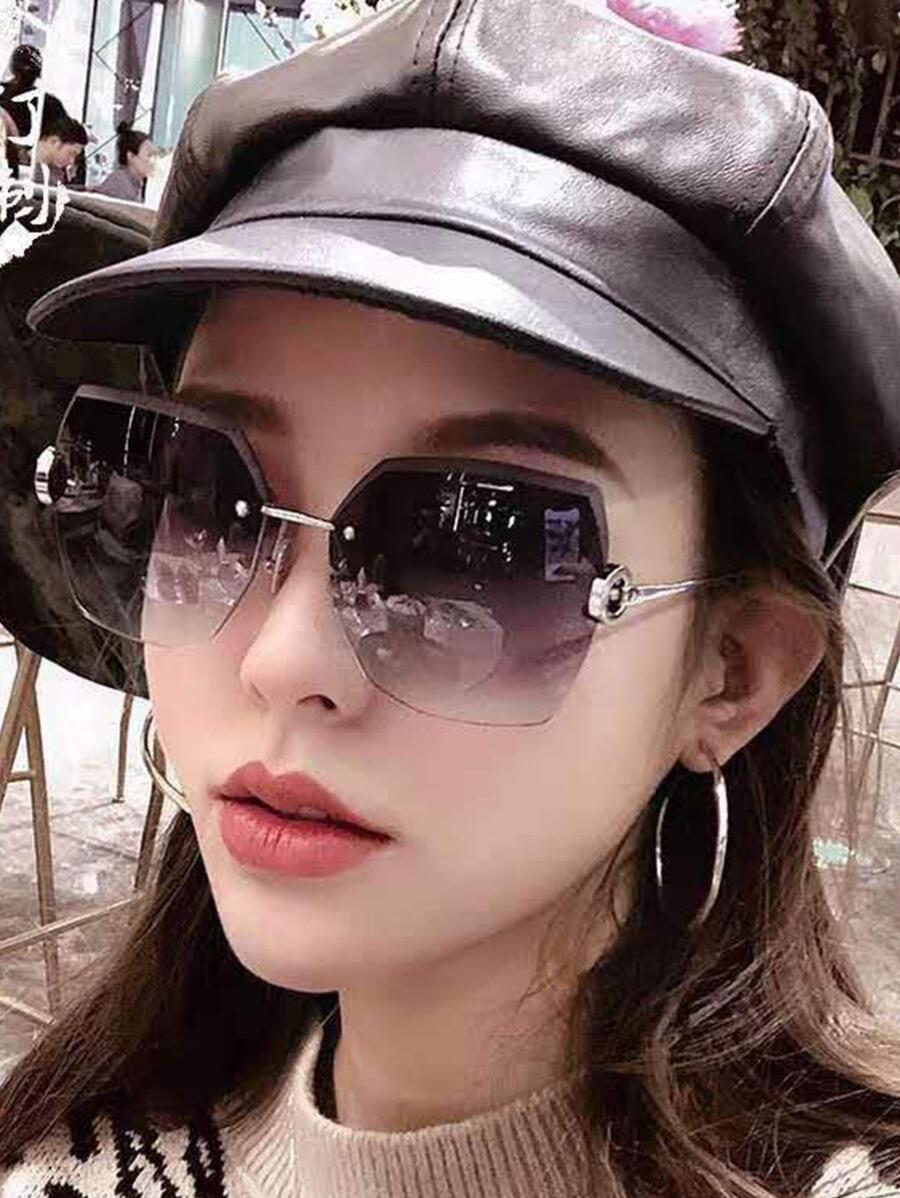 1 副女士有色镜片无框波西米亚风时尚眼镜优雅色调海滩配饰适合夏季海滩度假、户外、旅行