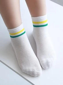 5 đôi tất thoáng khí kẻ sọc rỗng cho bé - Nhiều màu - Xem 2