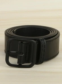 1pc Men's Square PU Fashionable Buckle Belt, Simple Casual Leather Beltcasual, Business, Boyfriend Husband Father Dad Men Gift, Daily Wear, Fashion, Teen, Outdoor, Vacation, Athletic, Travel, Street, Boho, Vintage
